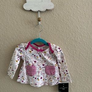 Laura Ashley Floral Long Sleeve Tee - Pink and White